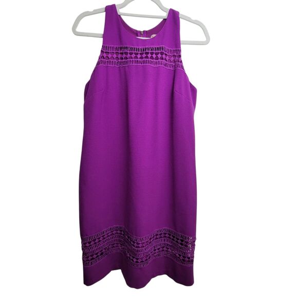 Cremieux Purple Crochet Detail Dress Size Medium - Picture 1 of 6